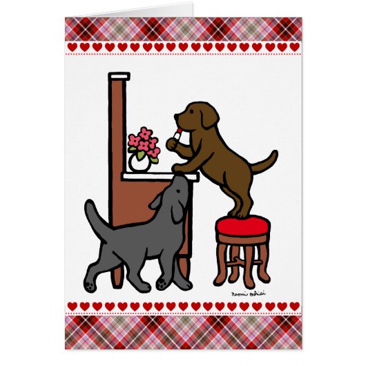 Mom's Chocolate Lab and Black Lab Cards (Front)
