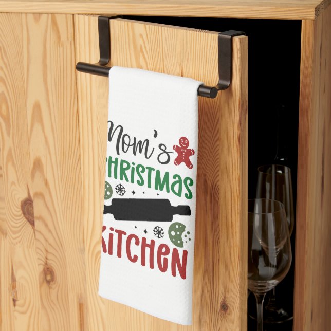 Mom's Christmas Kitchen Holiday Decor Towel (Thirds Fold)