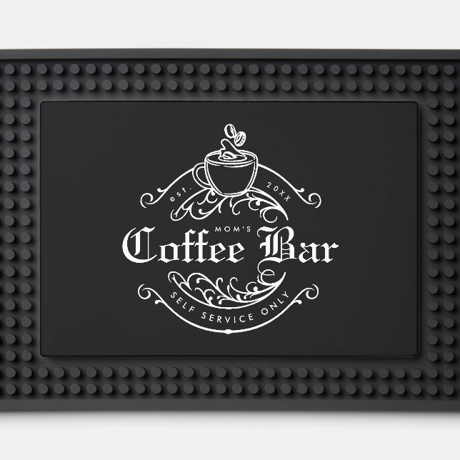 Mom's Coffee Bar | Personalized Bar Mat (Front (Close Up))