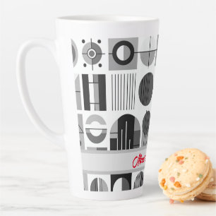 Mom's Coffee Time Contemporary Mid-century Style Latte Mug