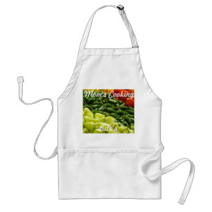 Mom's Cooking Bites, White Adult Apron