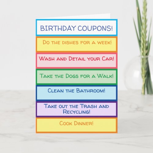 Moms Coupon Birthday Card