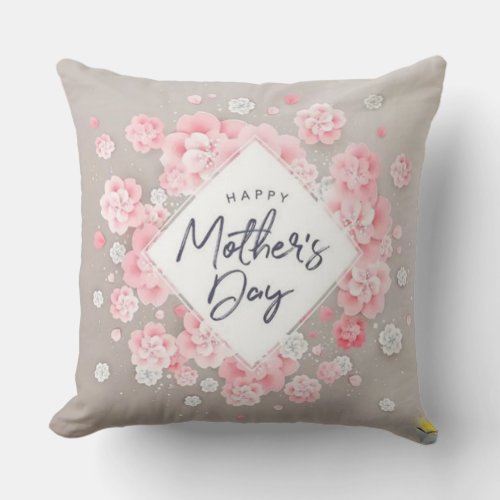 Moms Cozy Corner Floral Happy Mothers Day Pillo Throw Pillow