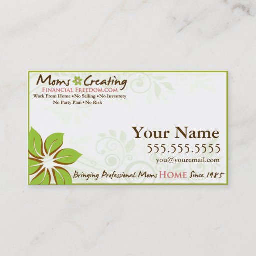 Customizable Moms Creating Financial Freedom Business Card