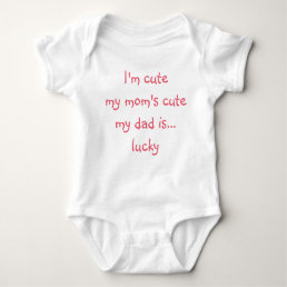 Moms Cute Dad Lucky Funny Newborn Boy Girl Shower Baby Bodysuit