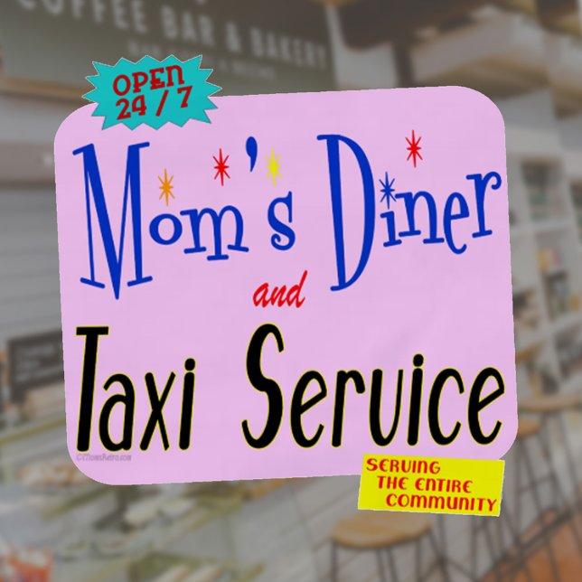 Moms Diner and Taxi Service Funny Saying Apron (Moms Diner and Taxi Service apron)