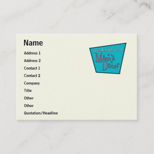 Moms Diner Breastfeeding Calling Card