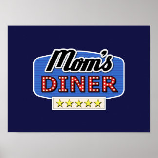 Mom's Diner - Fun Mom Life Kitchen Wall Art Poster