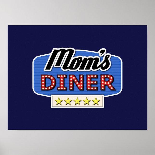 Mom's Diner - Fun Mom Life Kitchen Wall Art Poster (Front)