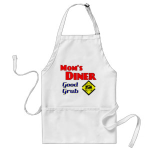 Mom's Diner Good Grub Retro Restaurant Adult Apron