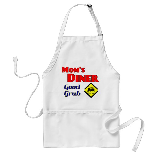 Mom's Diner Good Grub Retro Restaurant Adult Apron (Front)