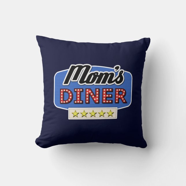 Mom's Diner - iPhone Case for Mom Throw Pillow (Front)