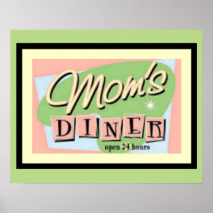 Mom's Diner Nostalgic Poster 16 x 20