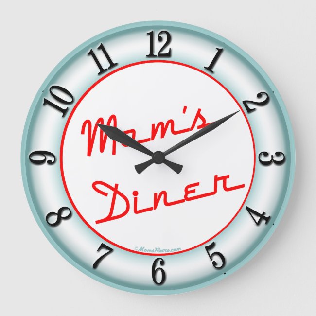 Moms Diner Retro Kitchen Wall Clock