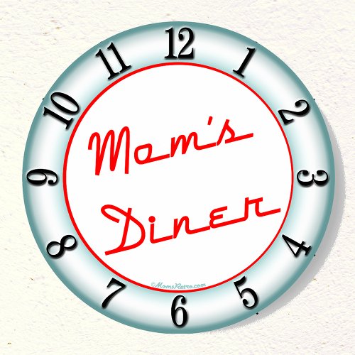 Moms Diner Retro Kitchen Wall Clock