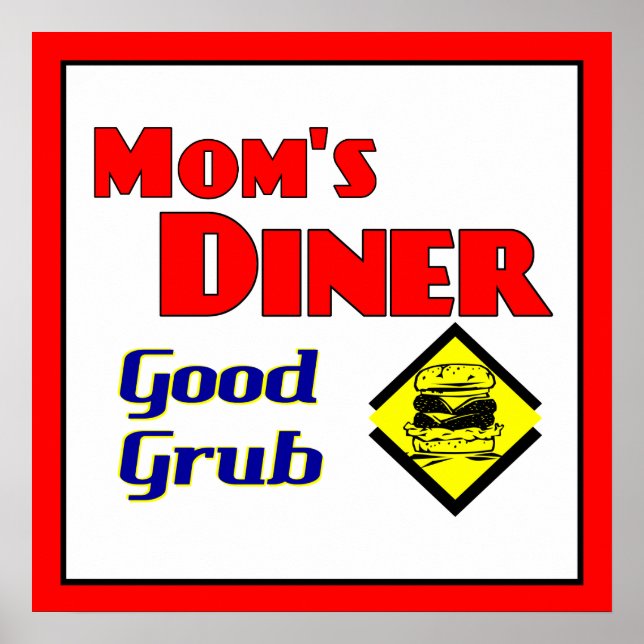Mom's Diner Retro Restaurant Art Print (Front)