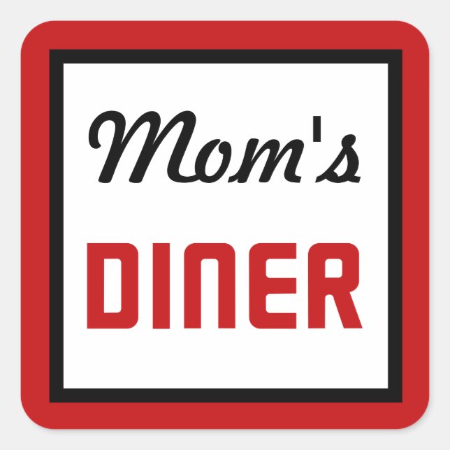 Mom's Diner Square Sticker (Front)