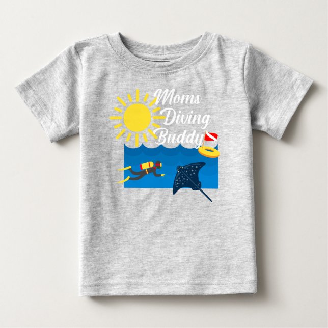 Moms Diving Buddy Design - Baby Fine Jersey T-Shir Baby T-Shirt (Front)