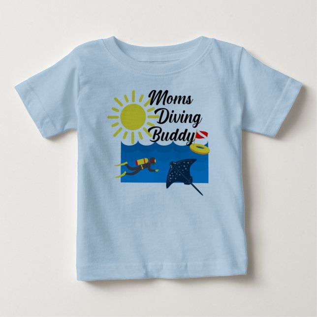 Moms Diving Buddy Design - Baby Fine Jersey T-Shir Baby T-Shirt (Front)