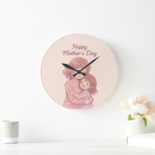 Mom's Favorite Color Mother's Day Card Large Clock