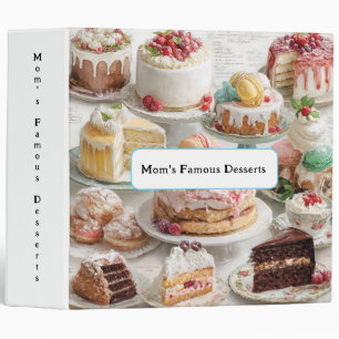 Mom's Favorite Desserts Cakes Pies 3 Ring Binder