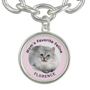 Mom's Favorite Feline Custom Pet Photo & Cat Name Bracelet
