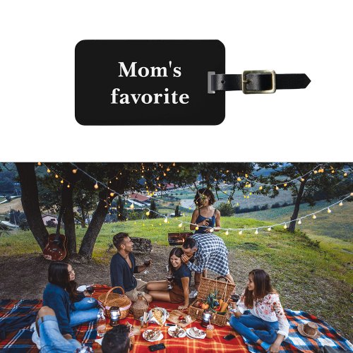 Moms Favorite Funny Quote Black Luggage Tag