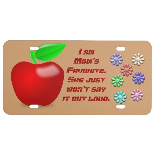 Mom's Favorite - License Plate | Zazzle