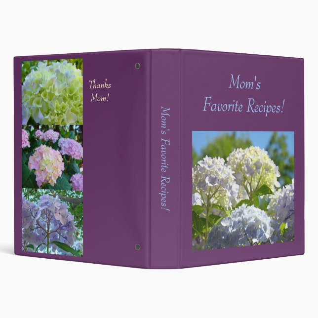 Mom's Favorite Recipes! binder Hydrangea Flowers (Background)