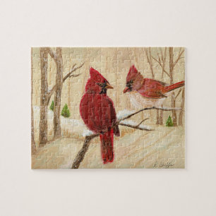 Mom's Favorite Redbirds Jigsaw Puzzle
