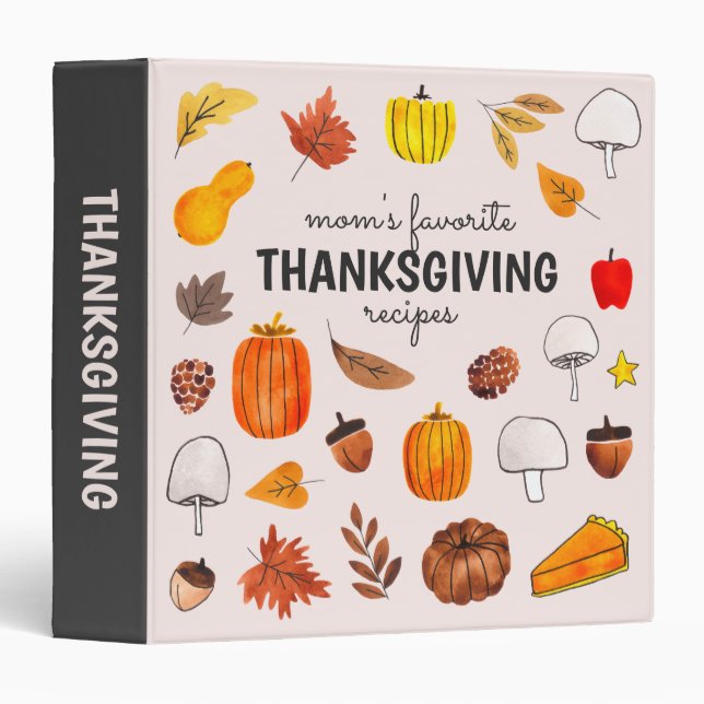 Mom's Favorite Thanksgiving Recipe Book Binder (Front/Spine)