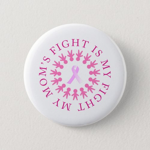 Moms Fight Breast Cancer Awareness Button