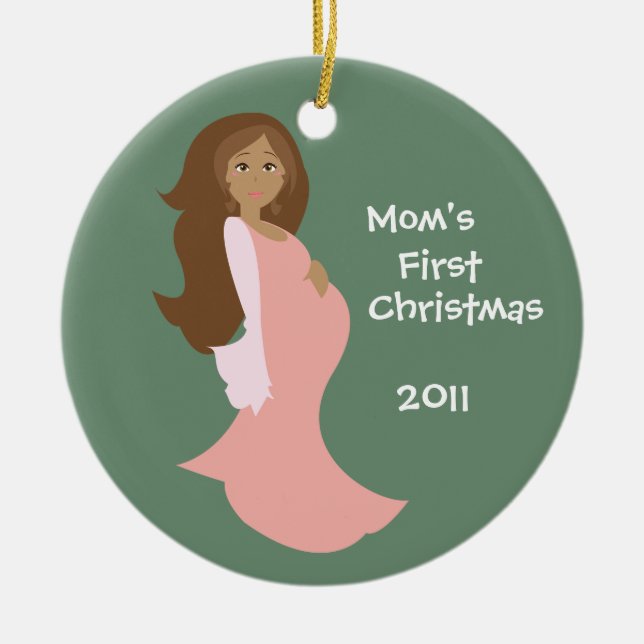 Mom's First Christmas Ornament - Personalized (Front)