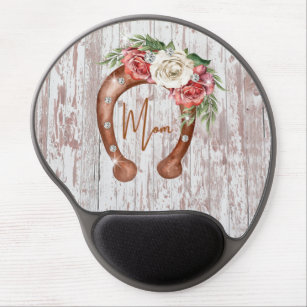 Mom's Floral Horseshoe Gel Mouse Pad