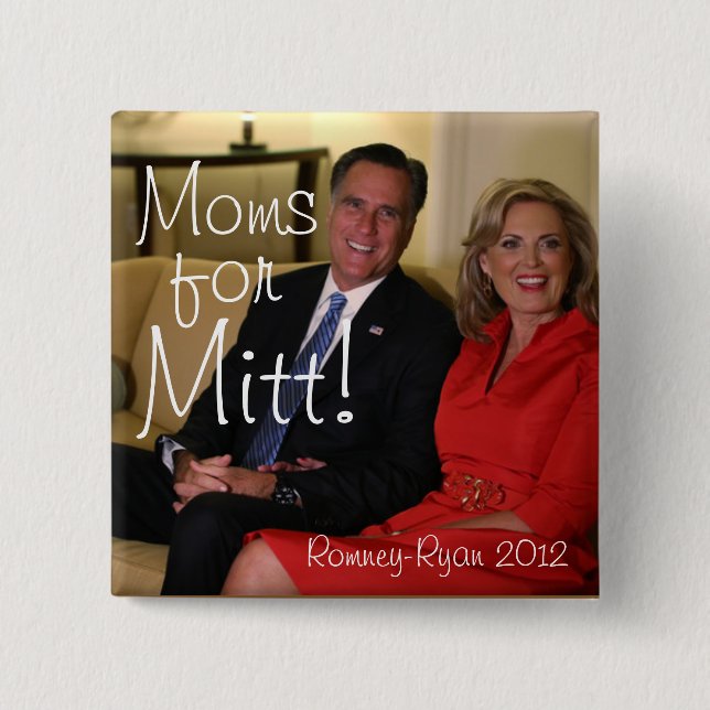 Moms for Mitt! Pinback Button (Front)