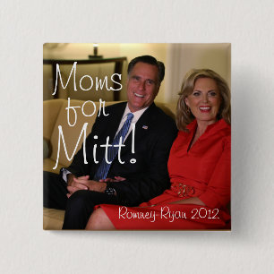 Moms for Mitt! Pinback Button