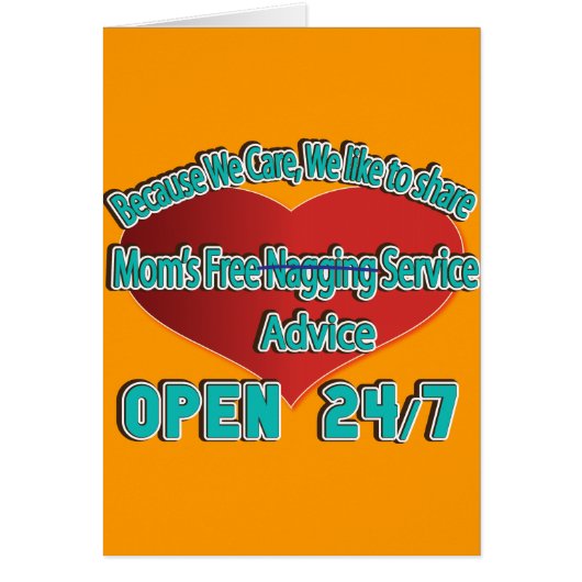 Mom's Free Advice Cards (Front)