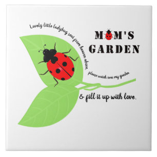Mom's Garden Ladybug Large Ceramic Tile