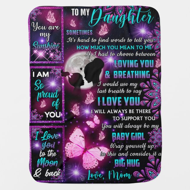 Mom's gift for daughter - To my Daughter Baby Blanket (Front)