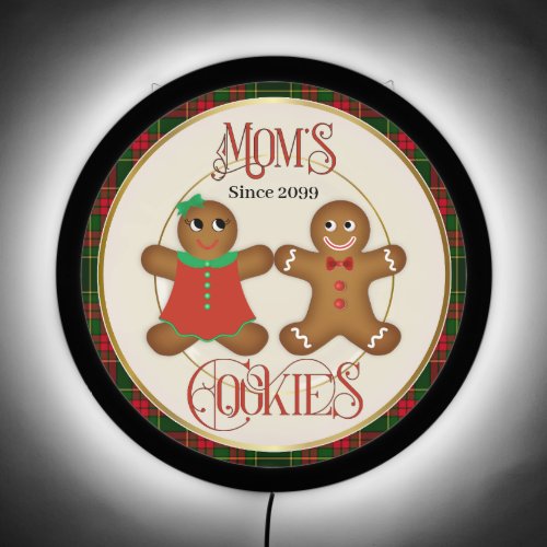 Moms Gingerbread Cookies LED Sign