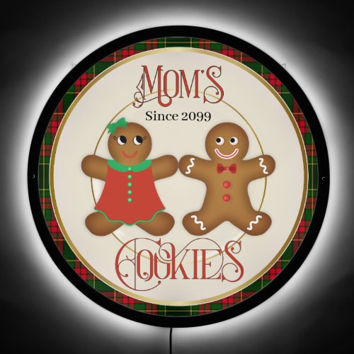 Moms Gingerbread Cookies LED Sign