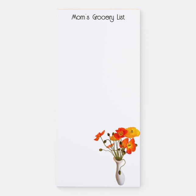 Mom's Grocery List Magnetic Notepad (Front)