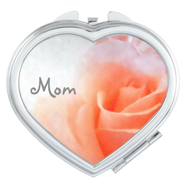 Mom's Heart-Shaped Compact Mirror (Front)