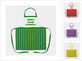 Mom's Home Cooking Striped Aprons