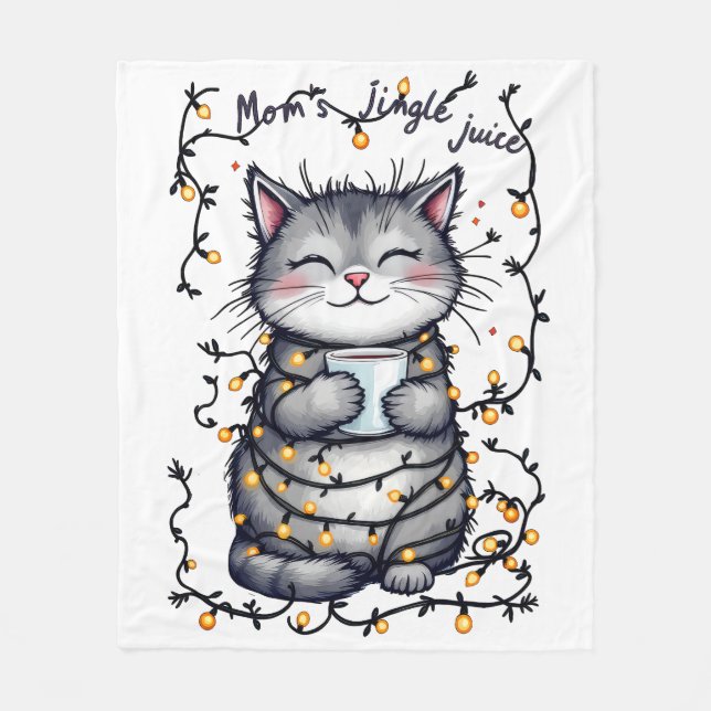 Mom's Jingle Juice  Fleece Blanket (Front)