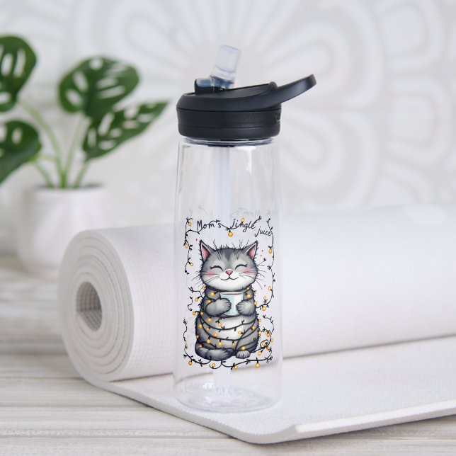 Mom's Jingle Juice  Water Bottle (Yoga (Rotated))