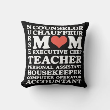 Mom's Jobs American Mojo Brand Throw Pillow by koncepts at Zazzle