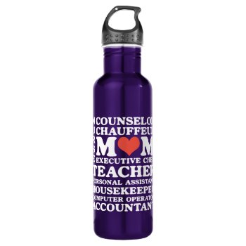 Mom's Jobs Stainless Steel Water Bottle by koncepts at Zazzle