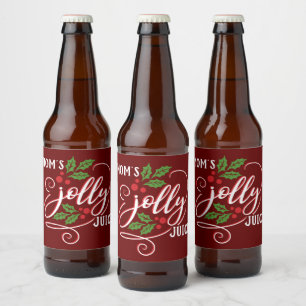 Mom's Jolly Juice Christmas Cheer Beer Bottle Beer Bottle Label