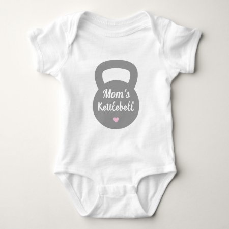 Moms Kettlebell, Funny Exercise Baby Bodysuit